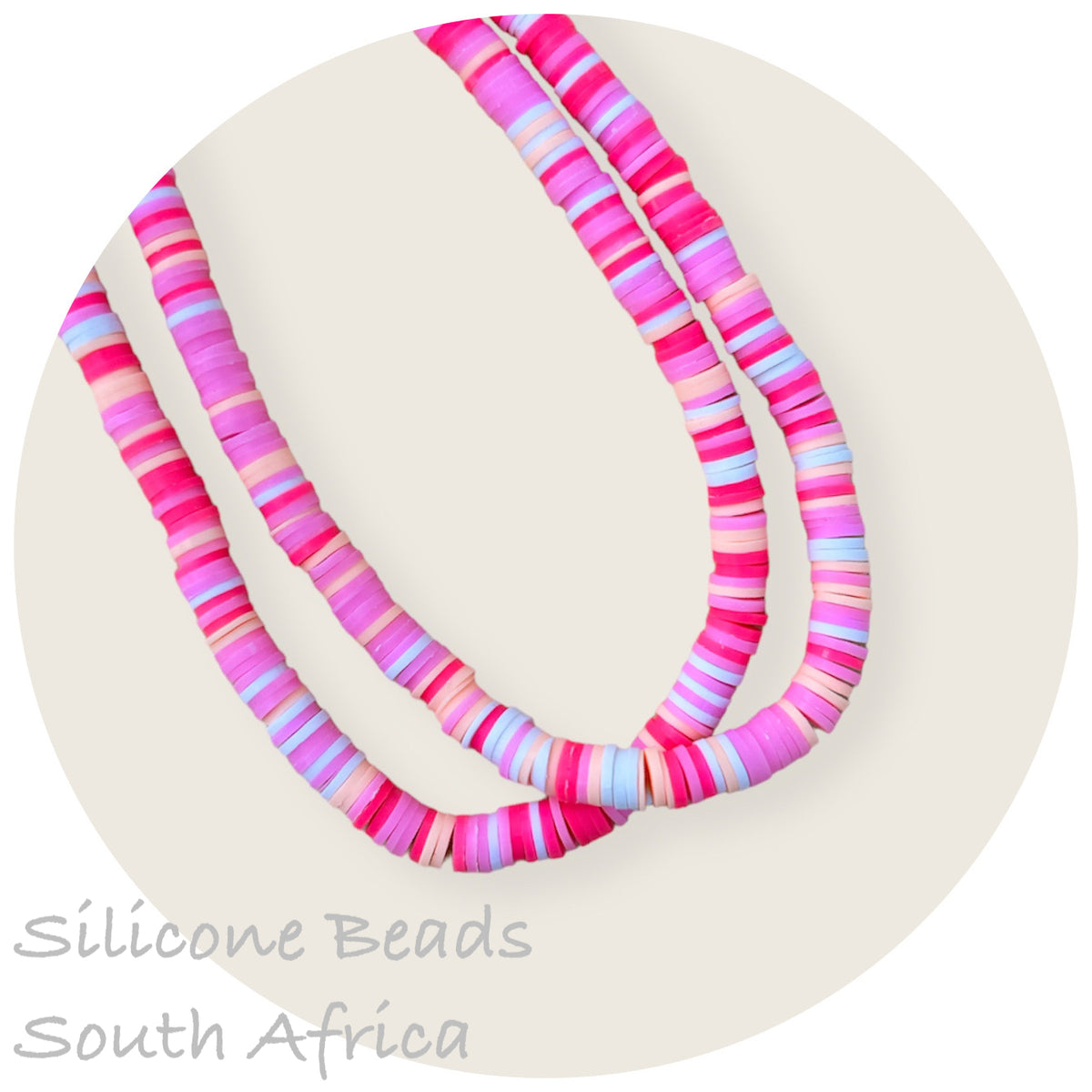 6mm Pink Heishi Beads, Polymer Clay Disc Beads, African Disc Beads, Ro –  LylaSupplies
