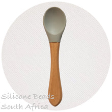Load image into Gallery viewer, Baby Spoons- Silicone/Wood
