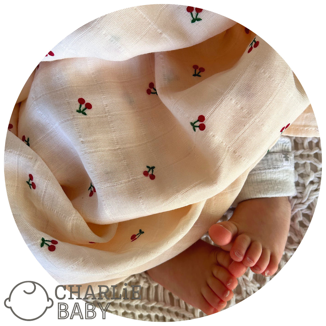 Muslin Blanket- Cherry Berry